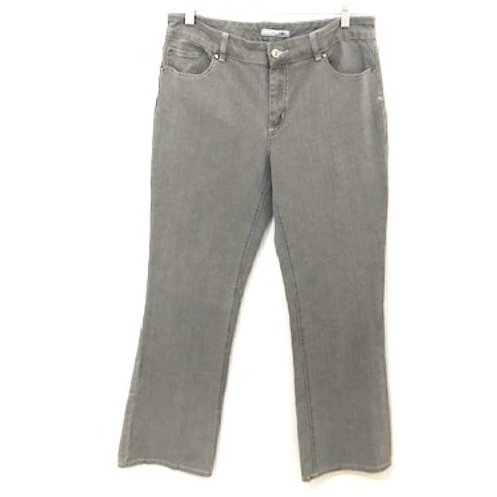 Chico's Platinum Gray Boot Cut Jeans w/ Studded Pockets